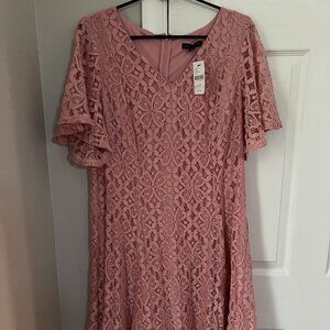 Elegant Lane Bryant dress, knee length, flutter sleeve, Size 14